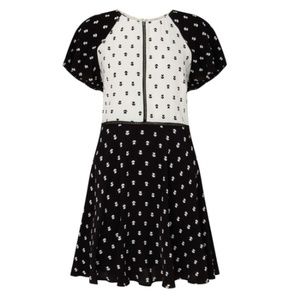 Miss Selfridge Black and White Flower Dress-Size 0